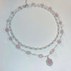 Rose quartz pearl double necklace