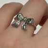 Ribbon twist sterling silver ring