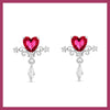 Fancy heart drop earrings