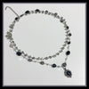 Black double tourmaline gemstone necklace set