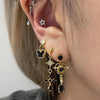 Gold cupid heart mini drop earrings