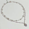 Baby pink layered gem necklace