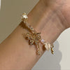 Butterfly drop pearl bracelet