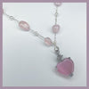 Baby pink heart cubic necklace