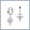 Angel key drop hoop earrings