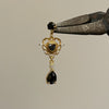 Gold cupid heart mini drop earrings