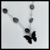 Butterfly black tourmaline gemstone necklace