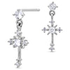 Bling straight cross earrings