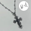 (Highly recommended) Fancy chrome cross shooting star necklace and earrings