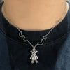 Moon star bear necklace