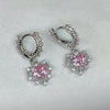 Pink heart thorn hoop earrings