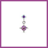 Pink sparkle drop piercing