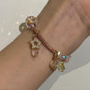 Pink star drop bracelet