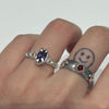 Deep purple web sticky sterling silver ring (pre-order only)