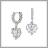 clear heart thorn hoop earrings