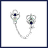 Deep blue angel double chain piercing