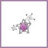 Pink and silver double star piercing