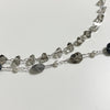 Black tourmaline and cupid heart necklace and earrings set