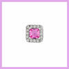 Pink rhinestone stud piercing