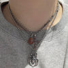 Skull spider chain necklace