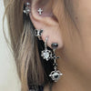 Cupid cross heart drop earrings