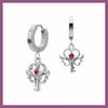 Angel key drop hoop earrings