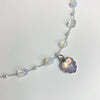 Holographic moonstone heart necklace