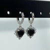 Black heart thorn hoop earrings