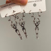Skeleton hanging double hoop piercing and earring