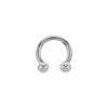 Silver barbell hoops